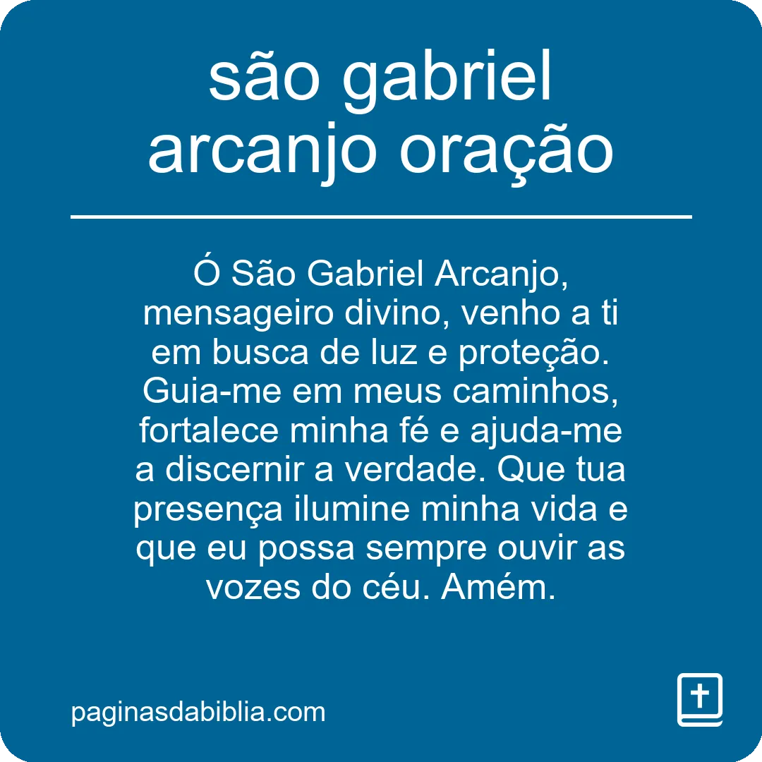 são gabriel arcanjo oração