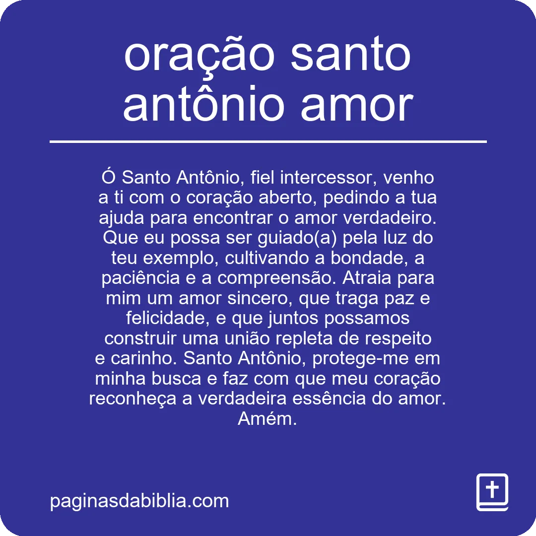 oração santo antônio amor