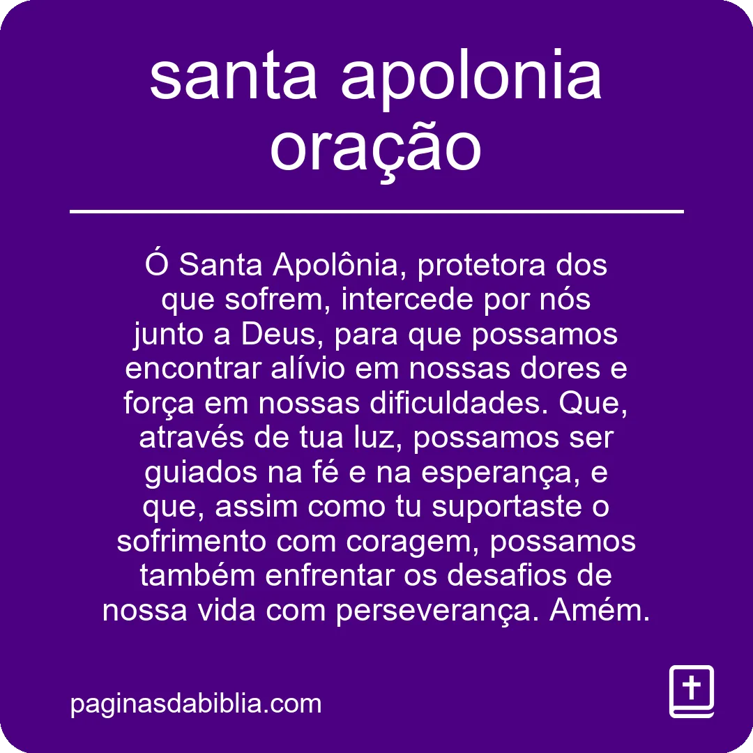 santa apolonia oração