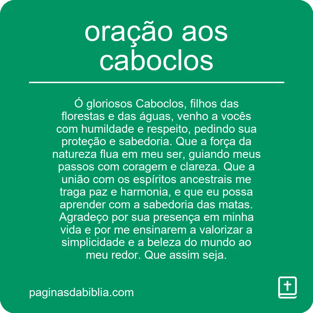 oração aos caboclos