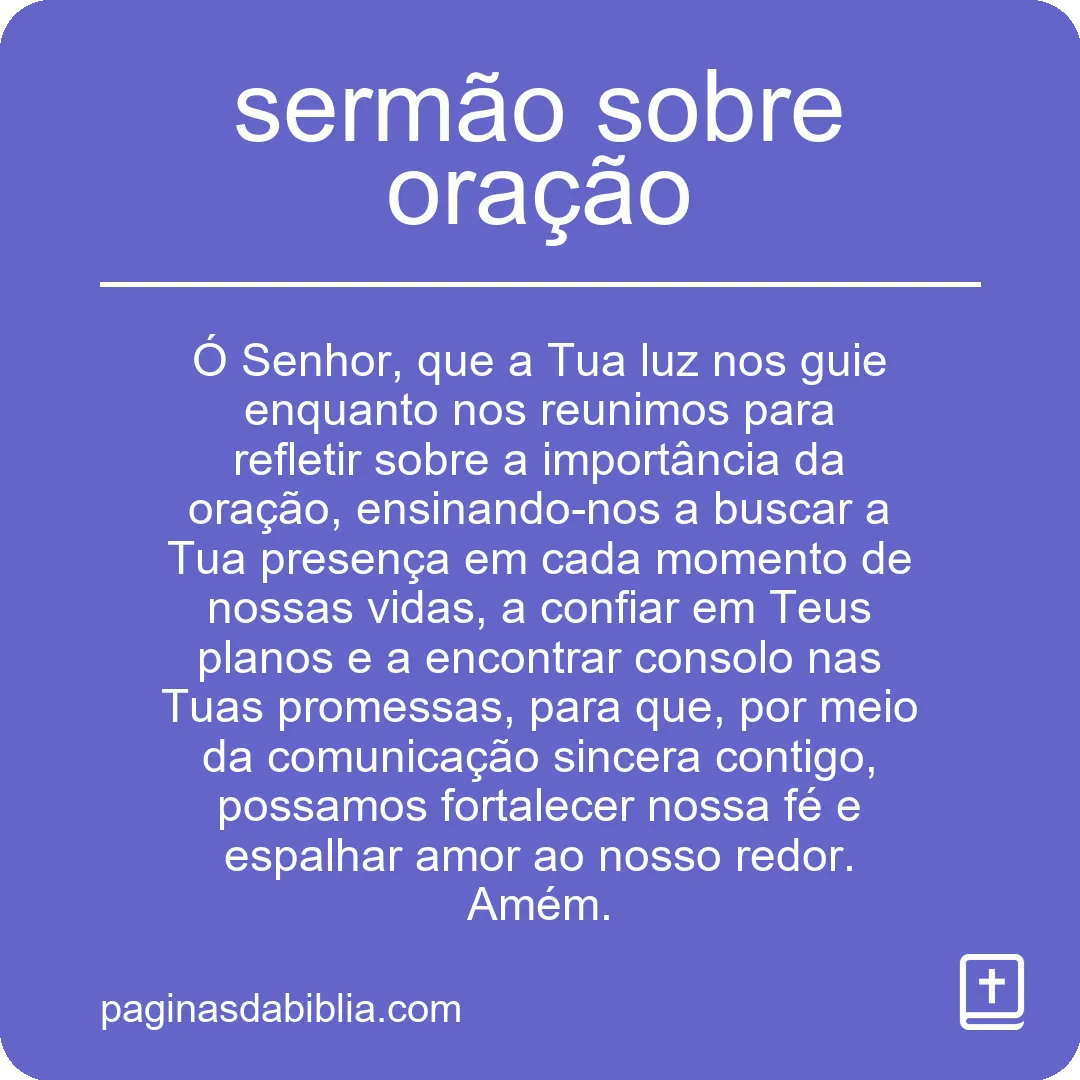 sermão sobre oração