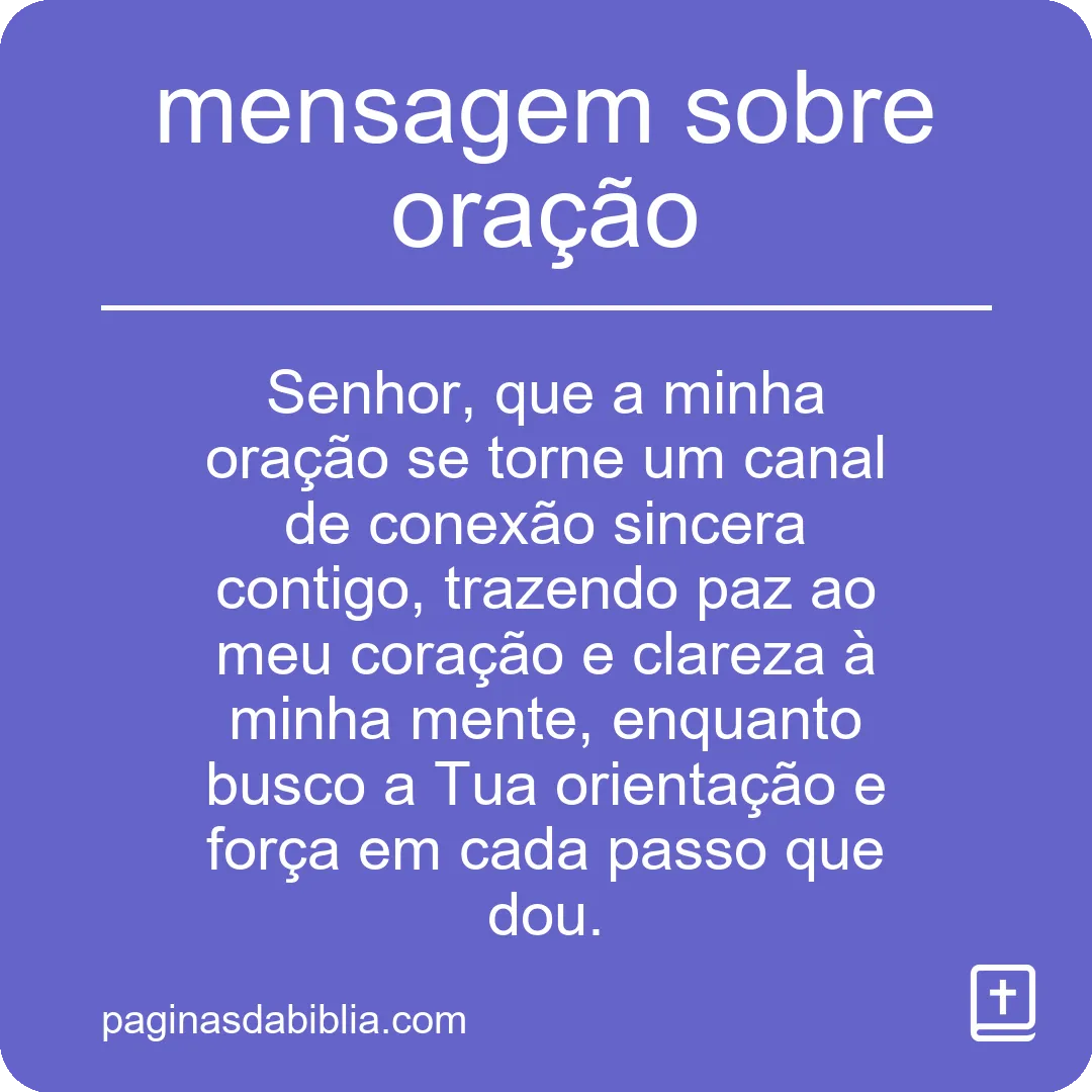 mensagem sobre oração