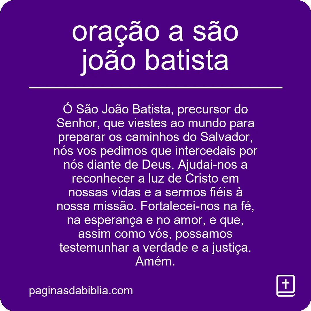 oração a são joão batista