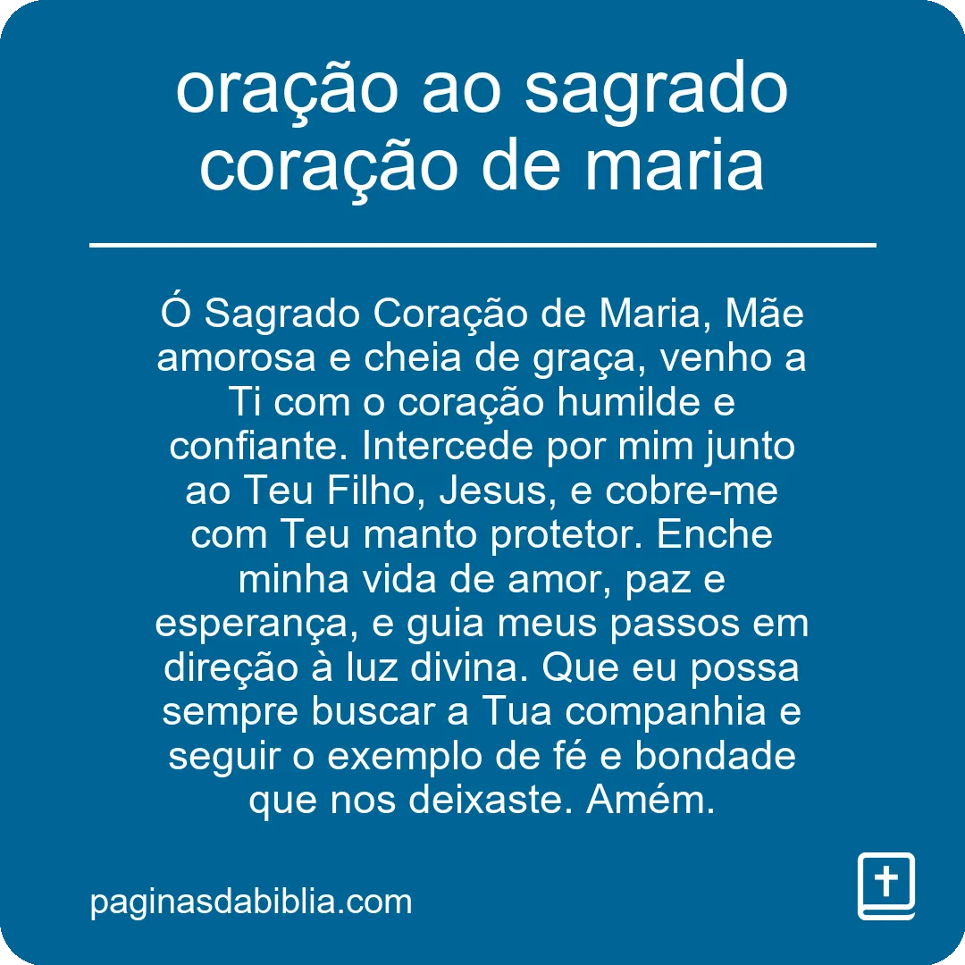 oração ao sagrado coração de maria