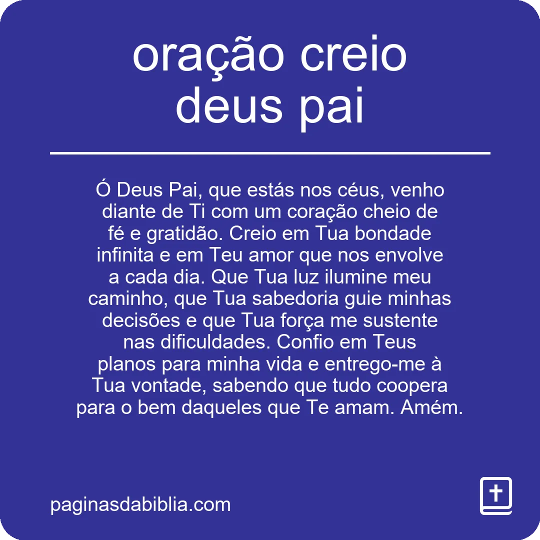 oração creio deus pai