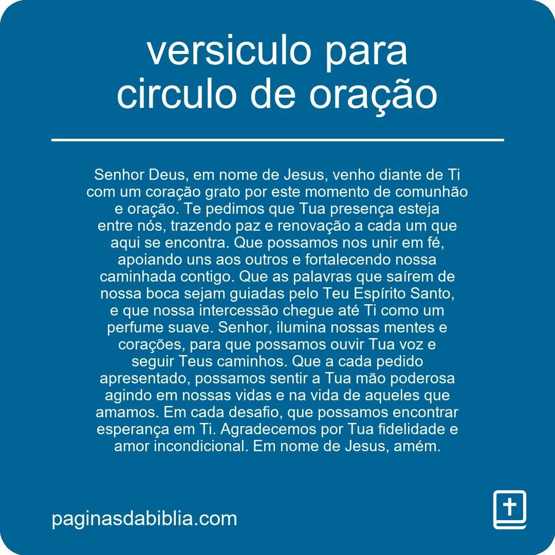 versiculo para circulo de oração