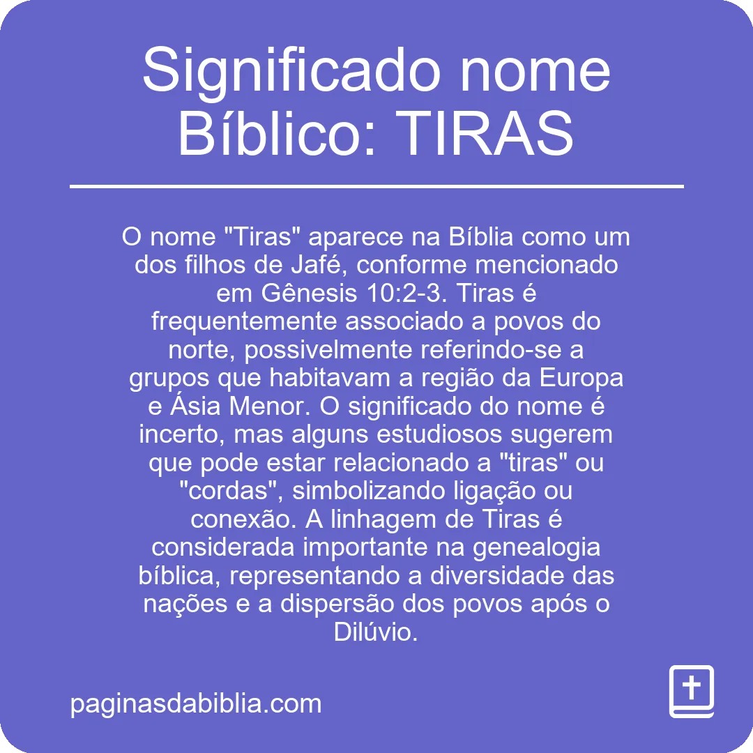 Significado nome Bíblico: TIRAS