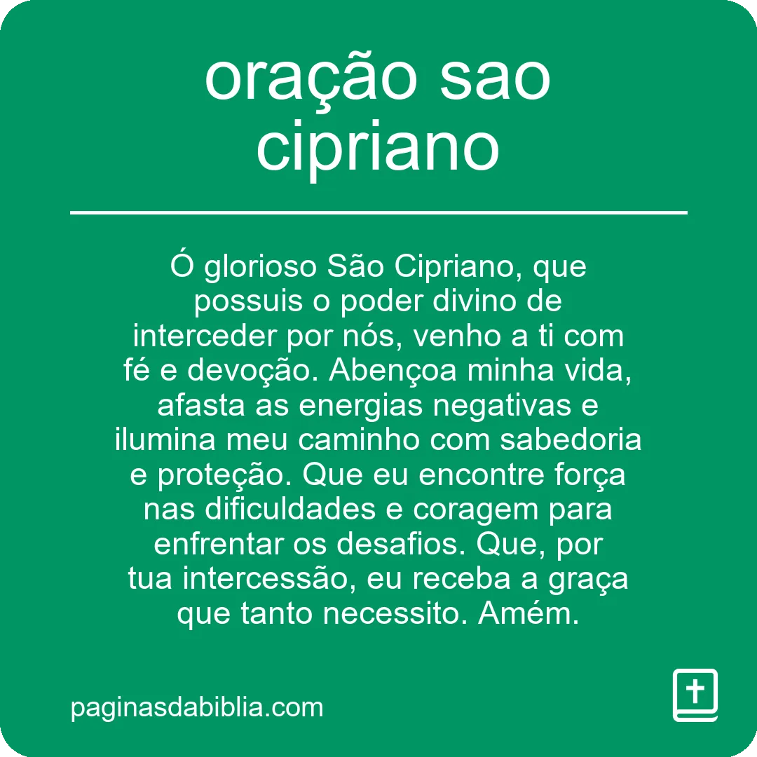 oração sao cipriano