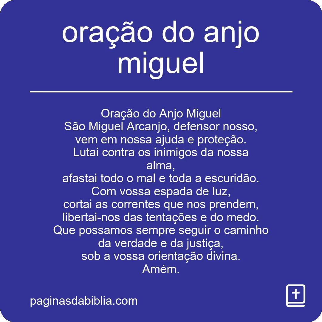 oração do anjo miguel