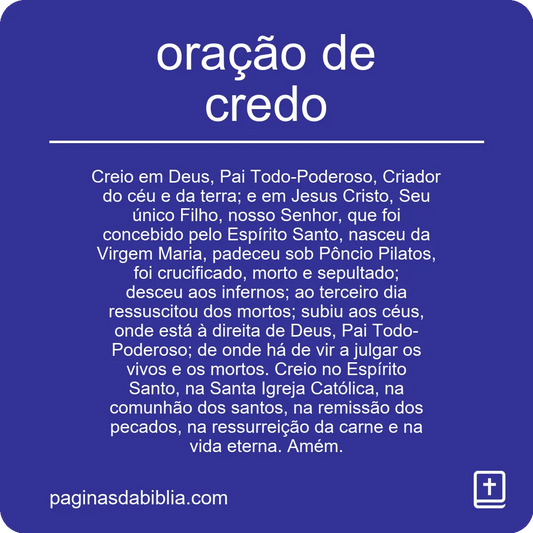 oração de credo