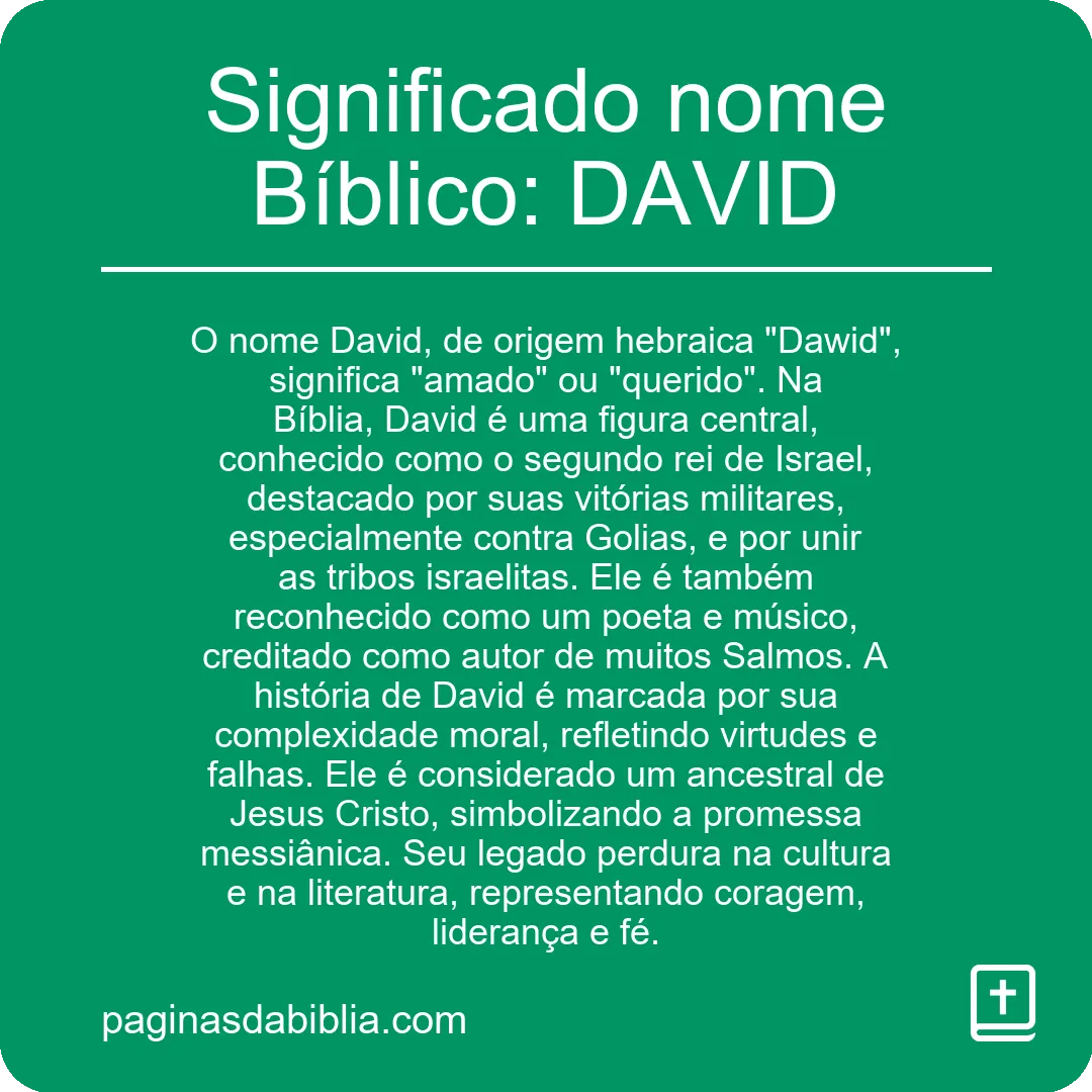 Significado nome Bíblico: DAVID