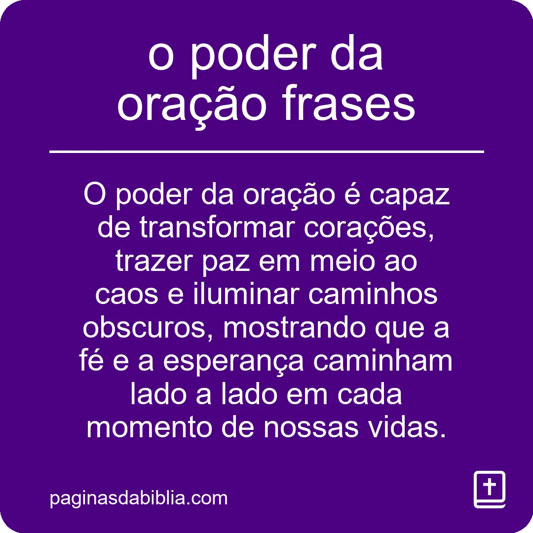 o poder da oração frases