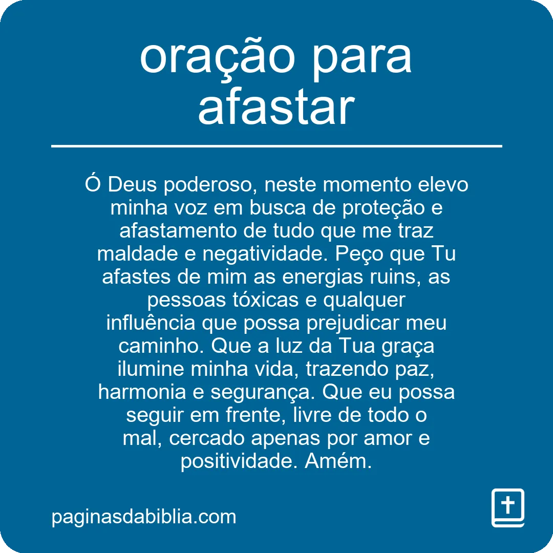 oração para afastar