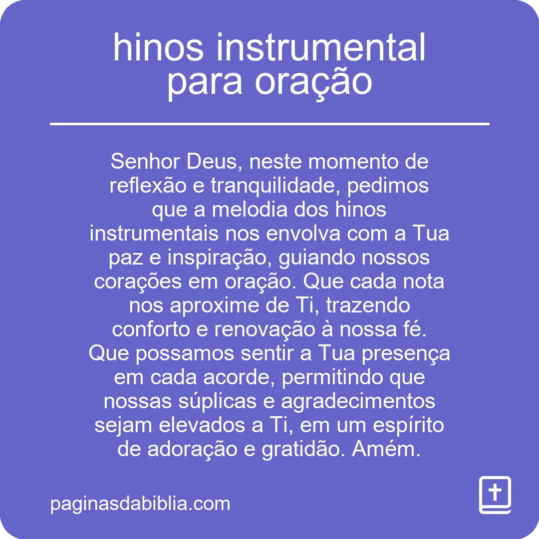 hinos instrumental para oração