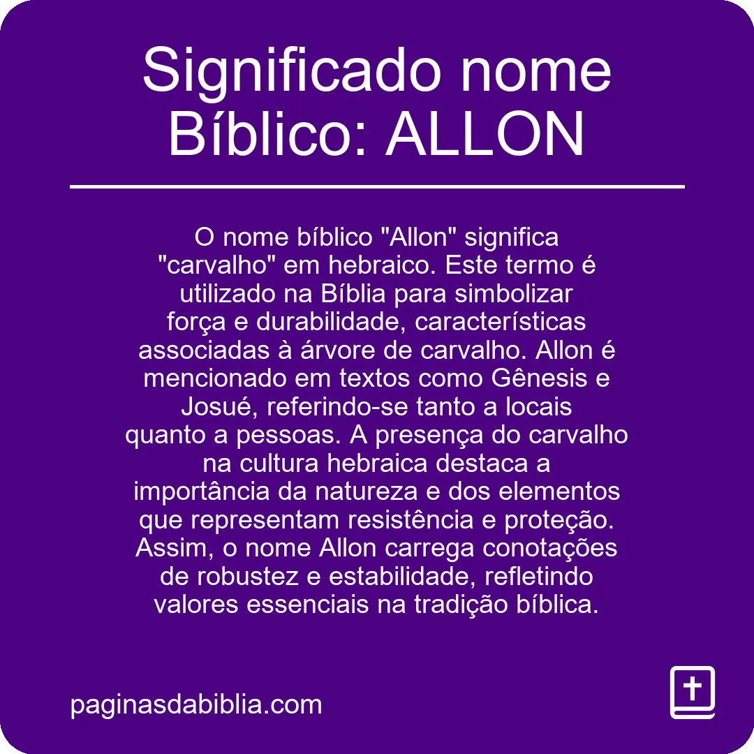 Significado nome Bíblico: ALLON