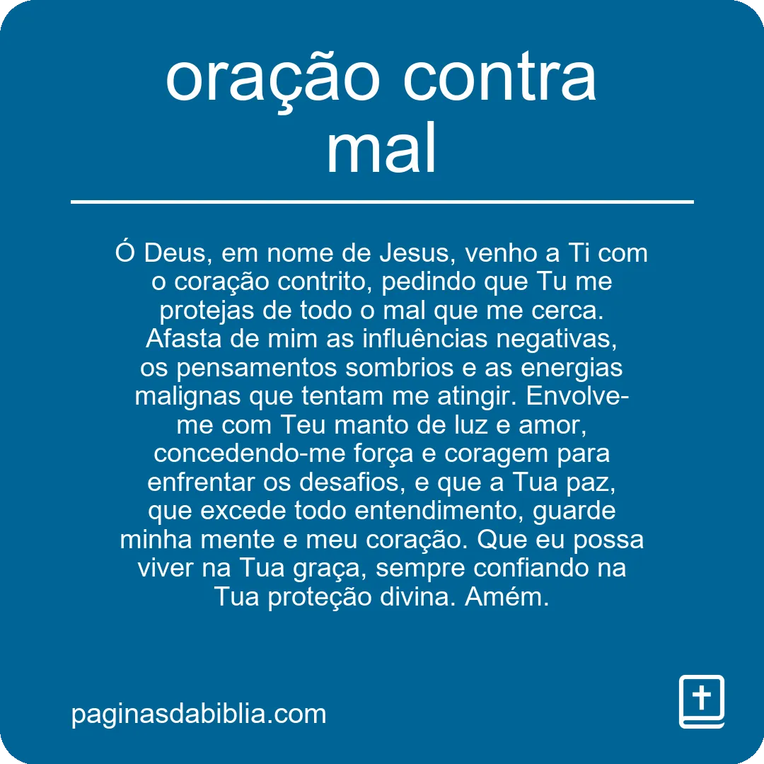 oração contra mal