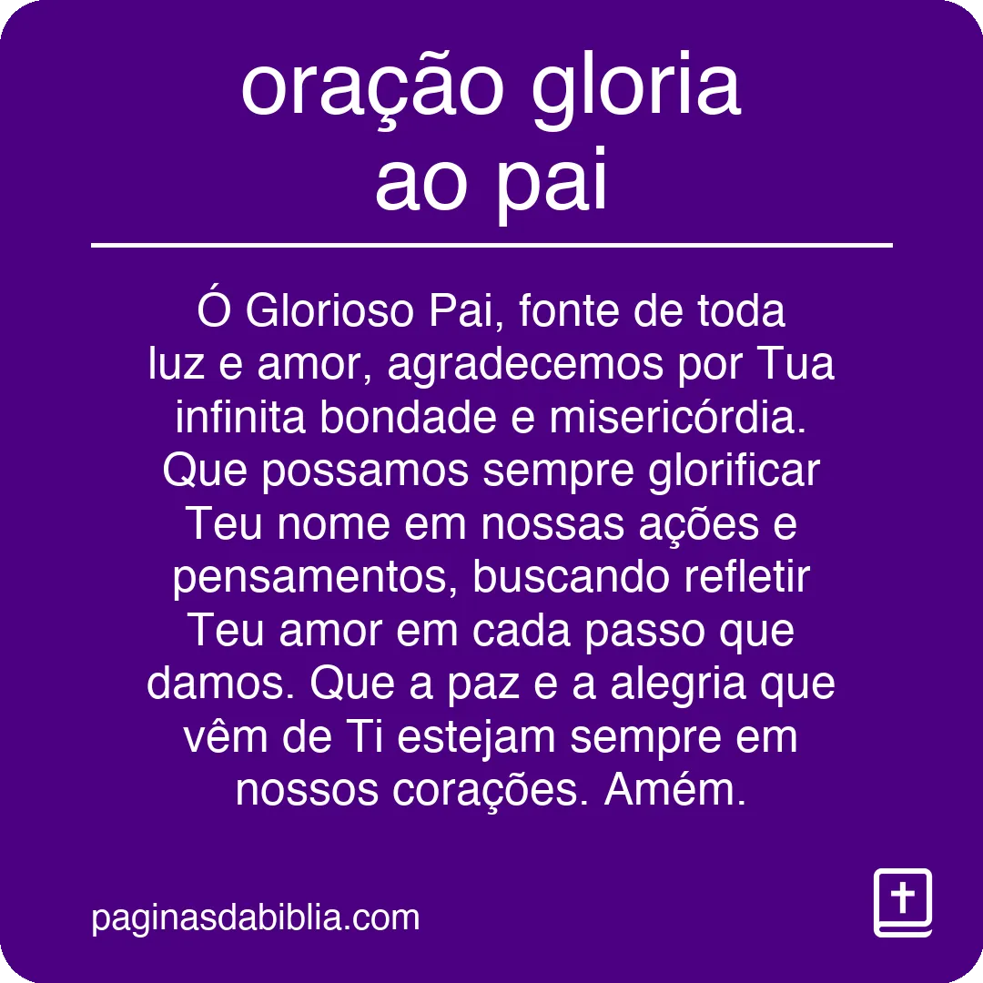 oração gloria ao pai