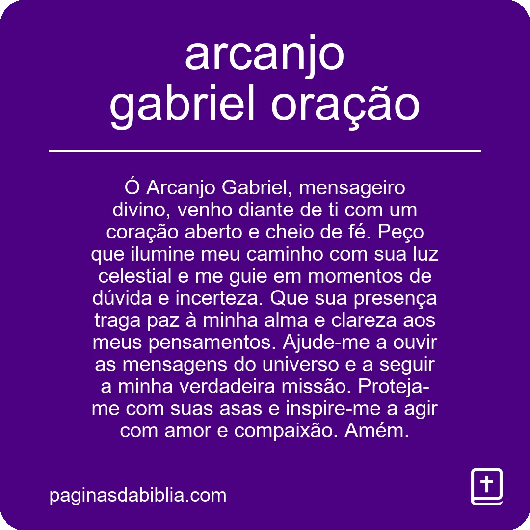 arcanjo gabriel oração