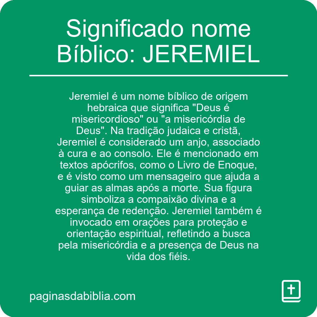 Significado nome Bíblico: JEREMIEL