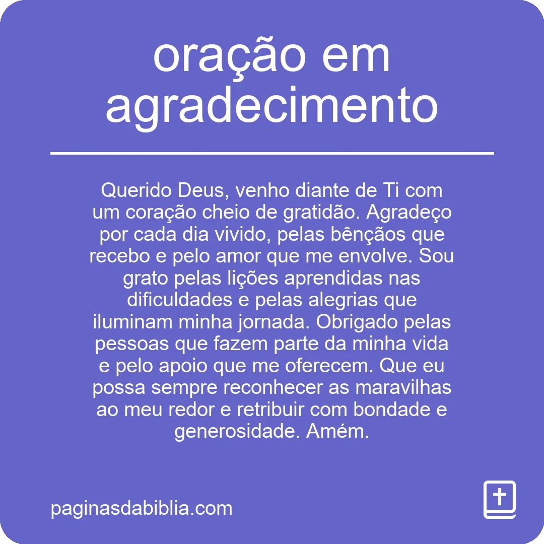 oração em agradecimento