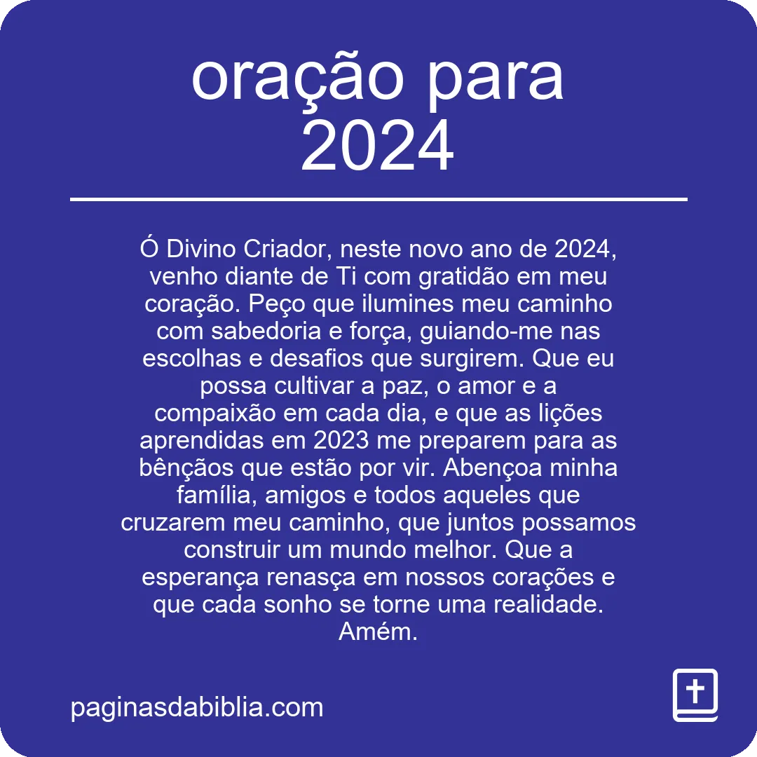 oração para 2024