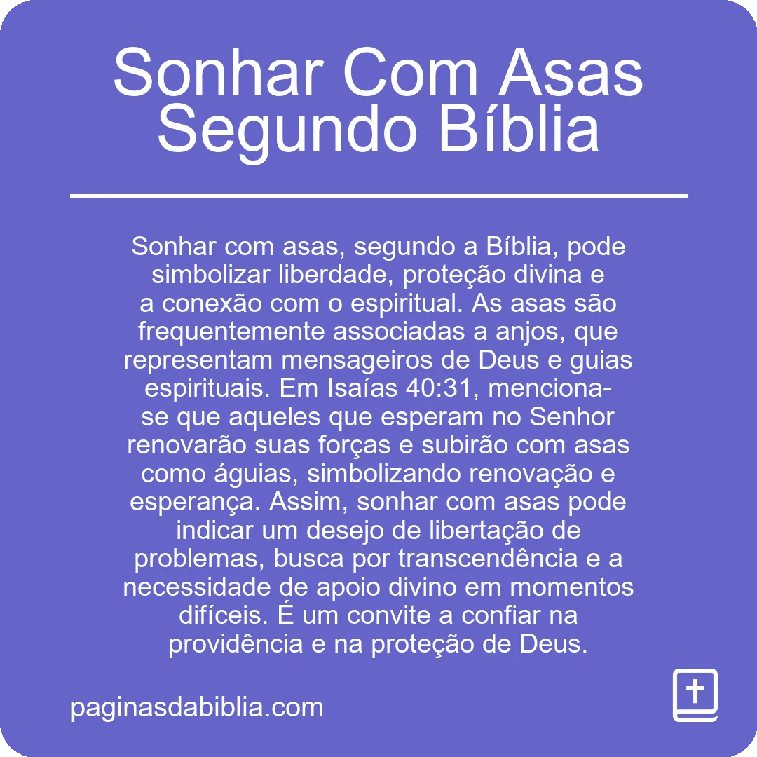 Sonhar Com Asas Segundo Bíblia