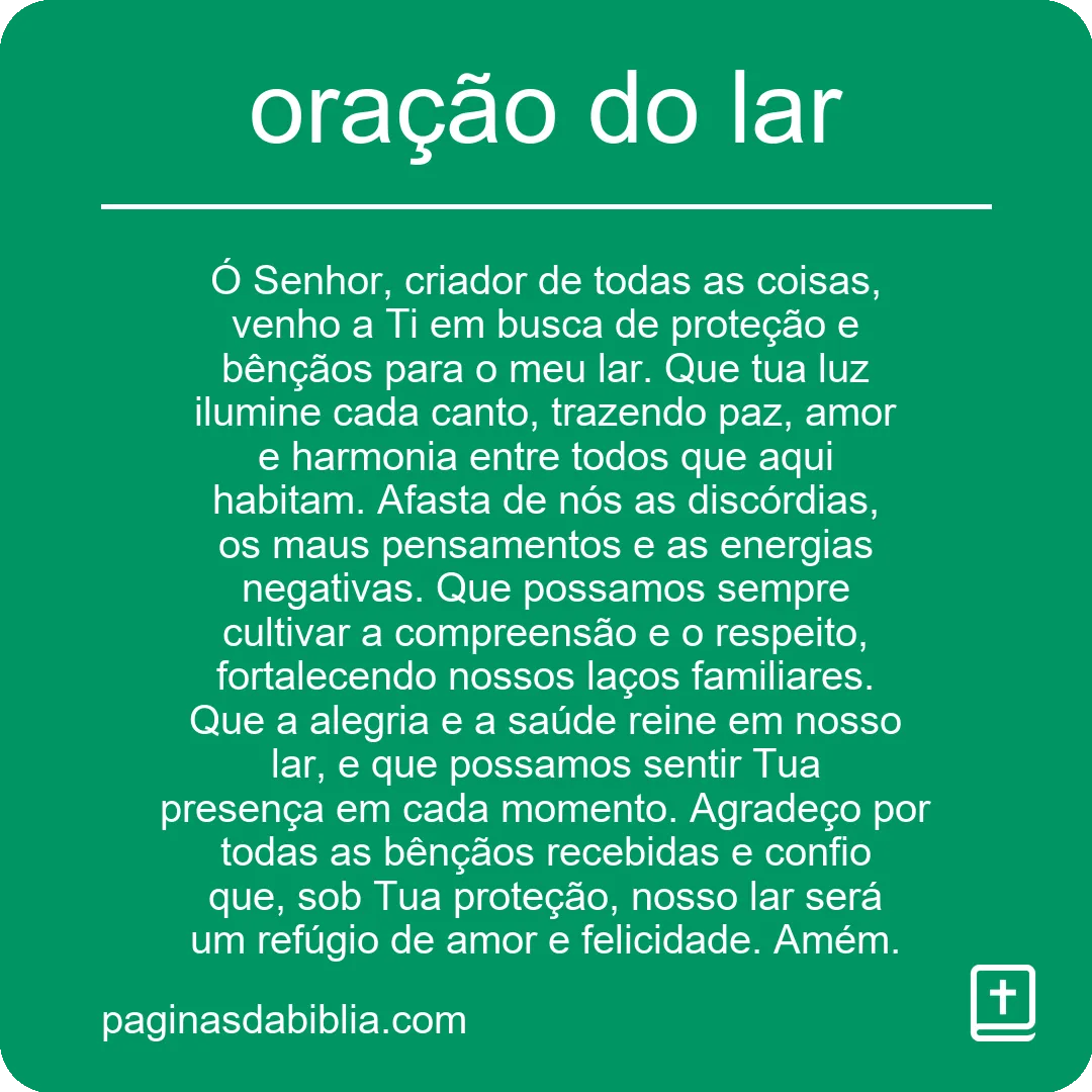 oração do lar