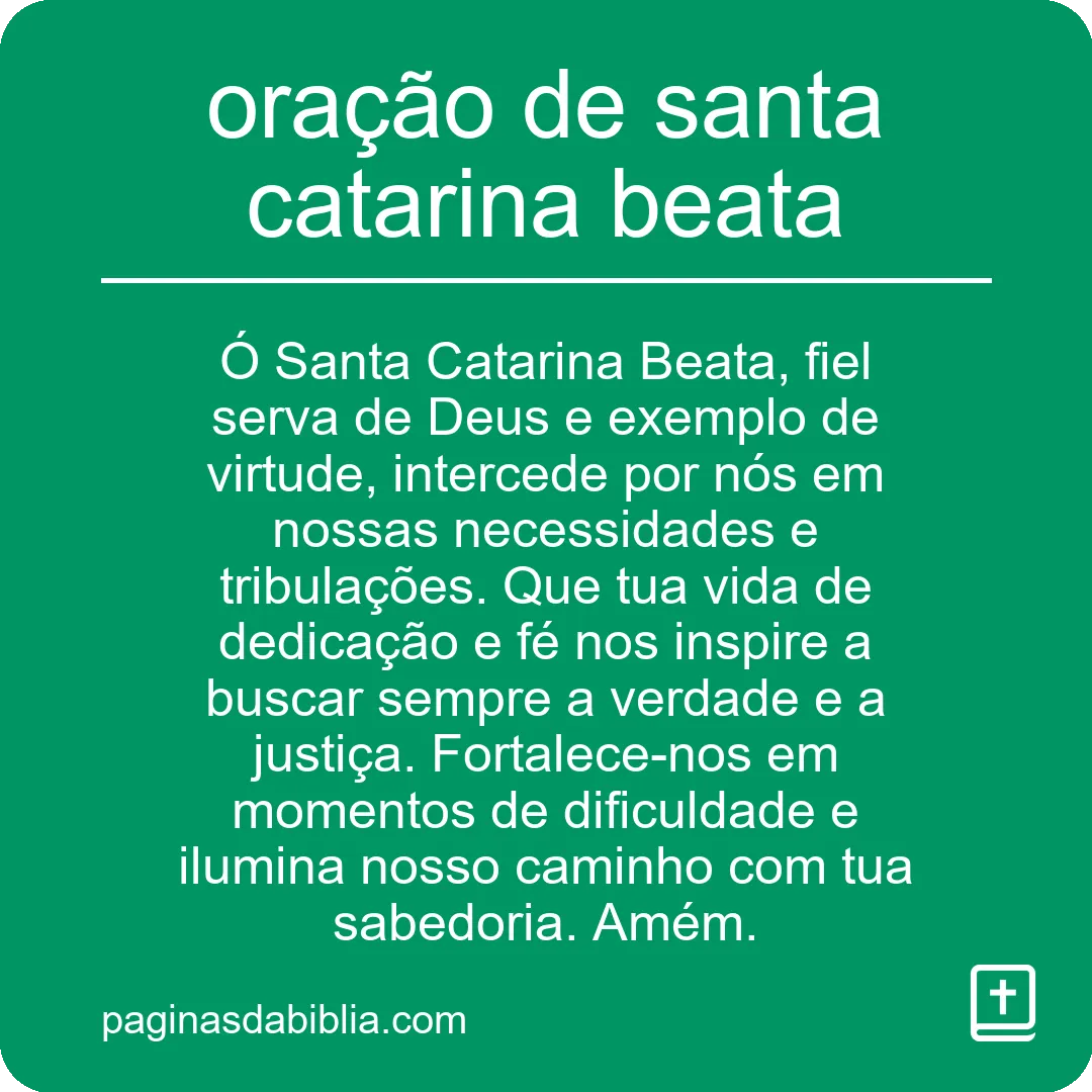 oração de santa catarina beata