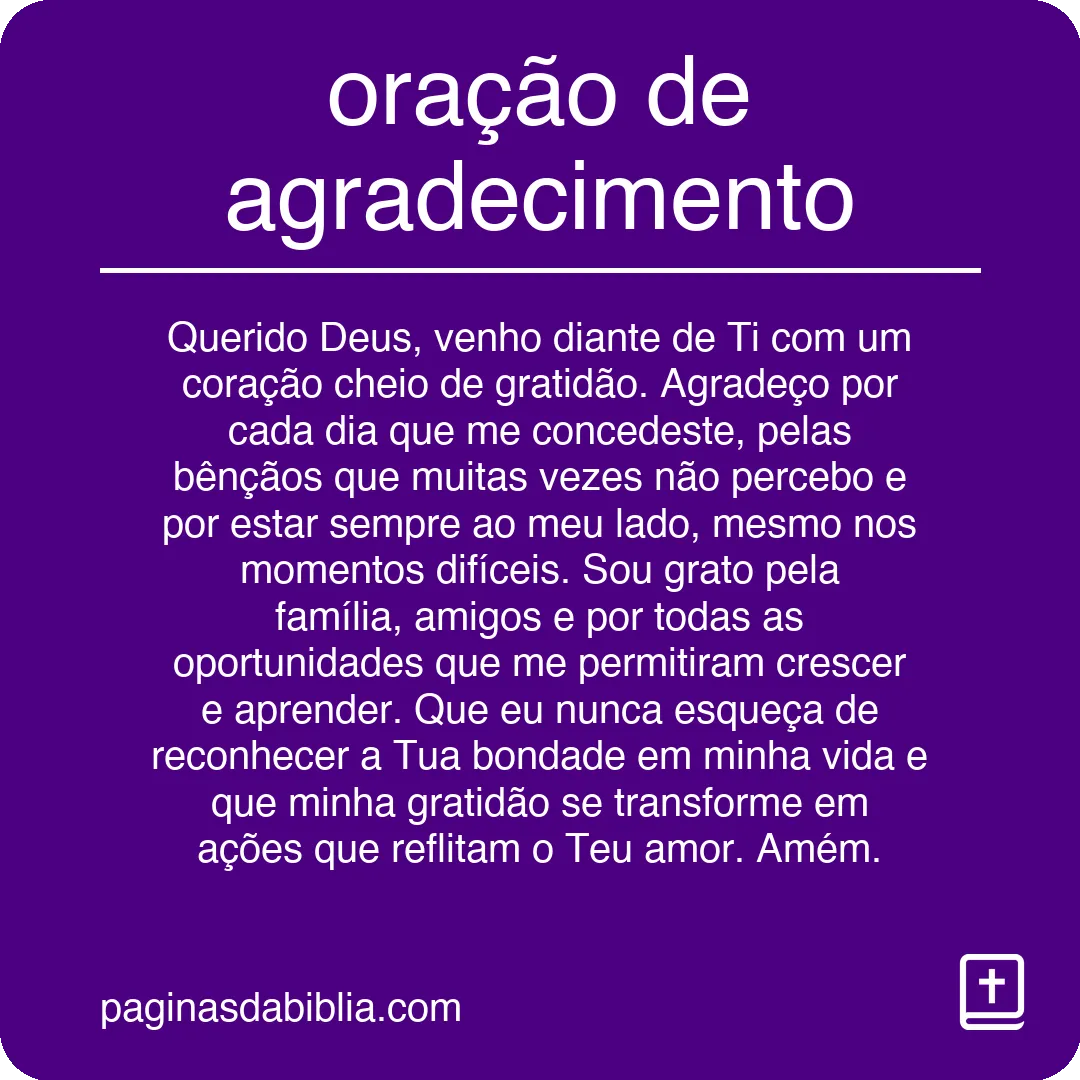 oração de agradecimento