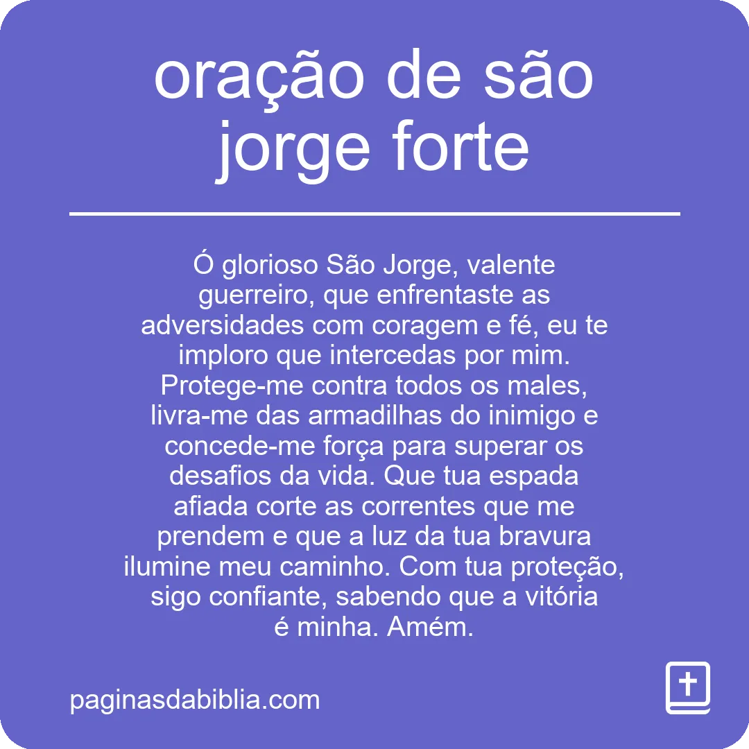 oração de são jorge forte