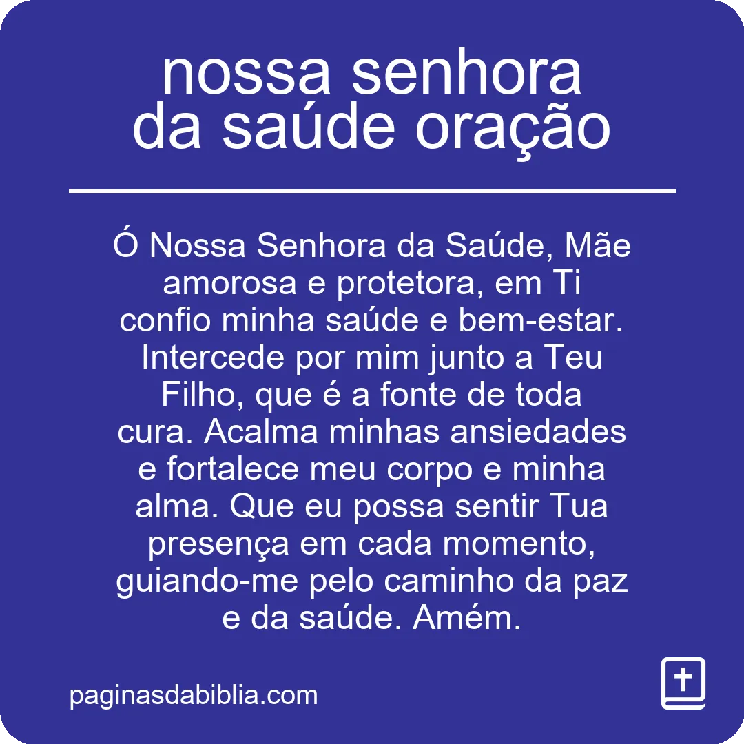 nossa senhora da saúde oração