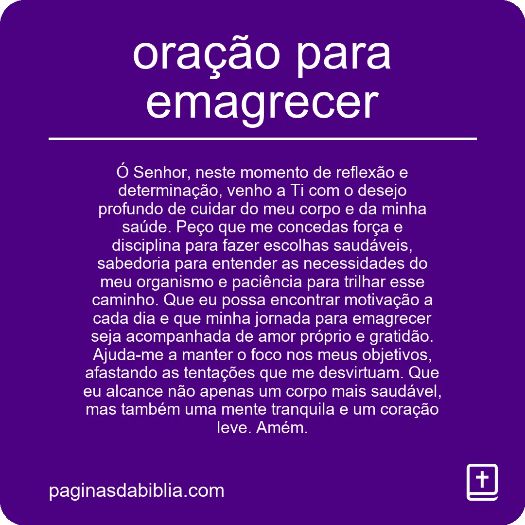 oração para emagrecer