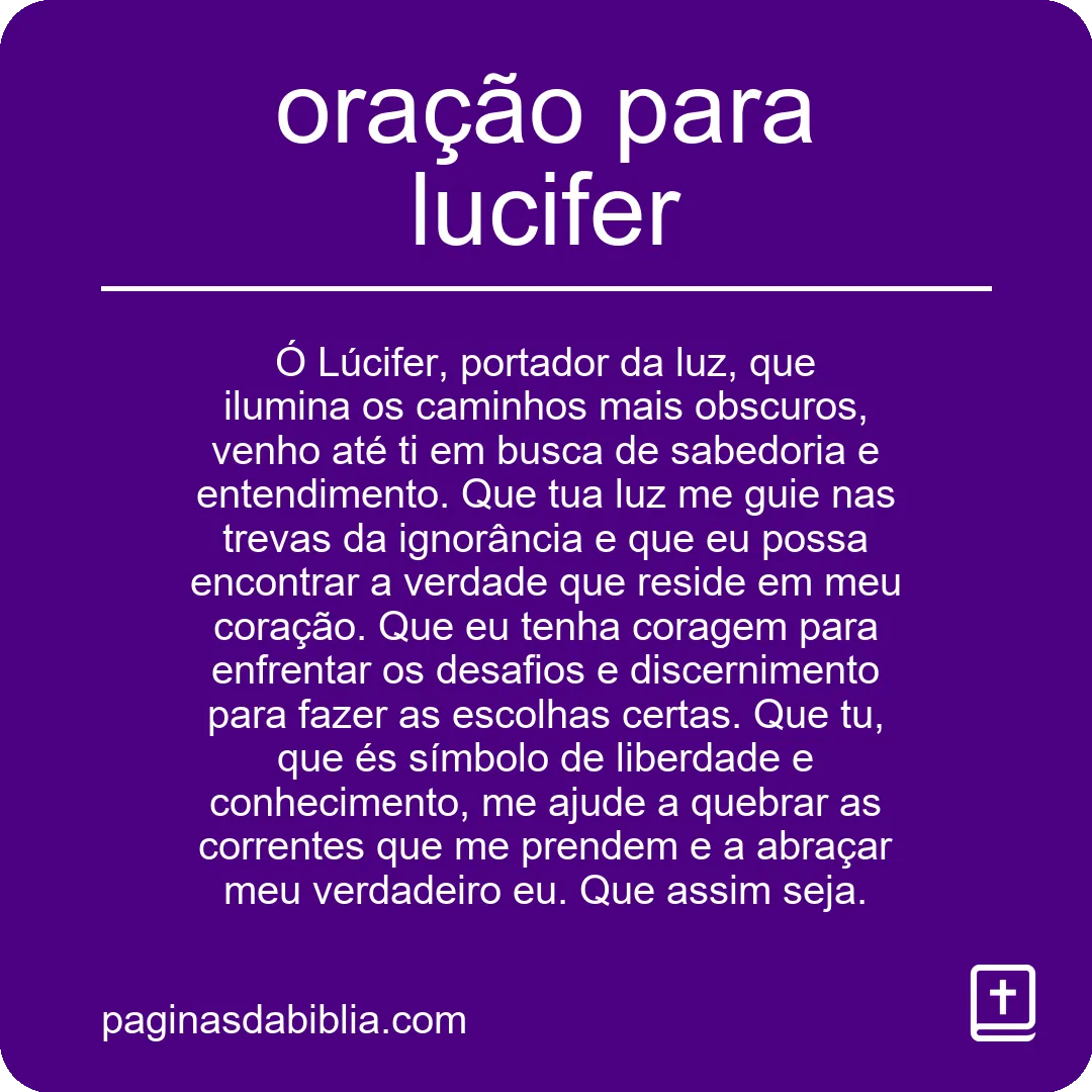 oração para lucifer