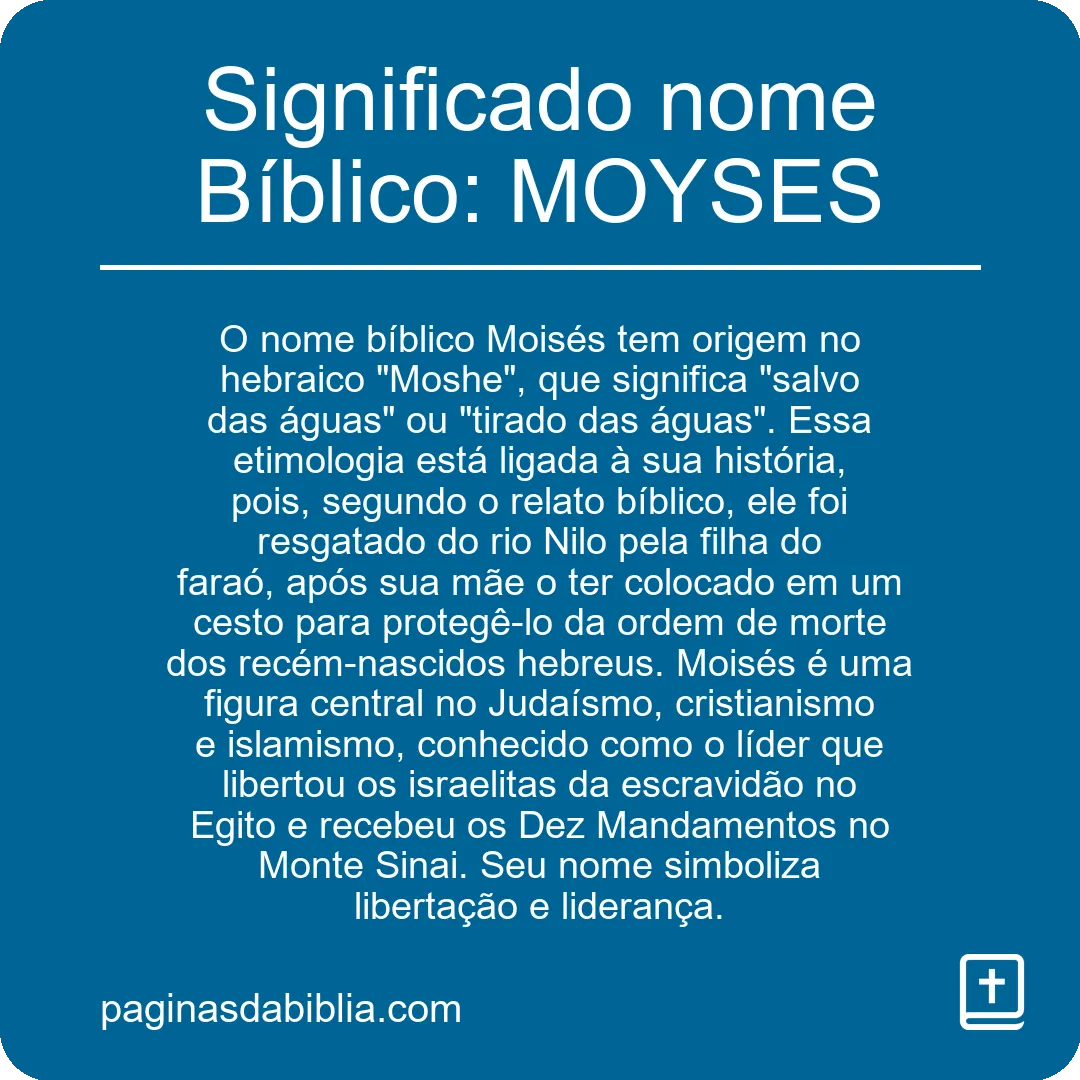 Significado nome Bíblico: MOYSES