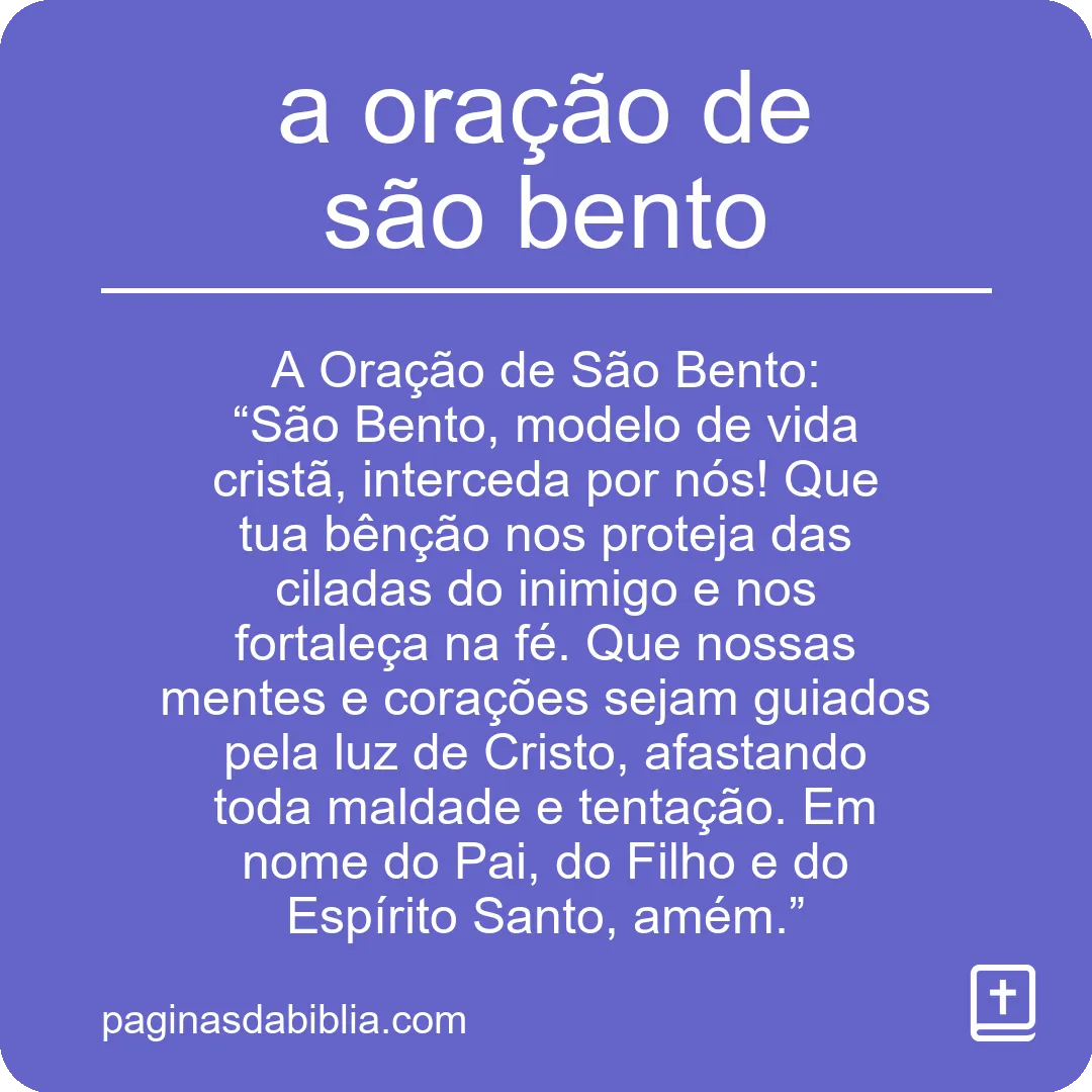 a oração de são bento