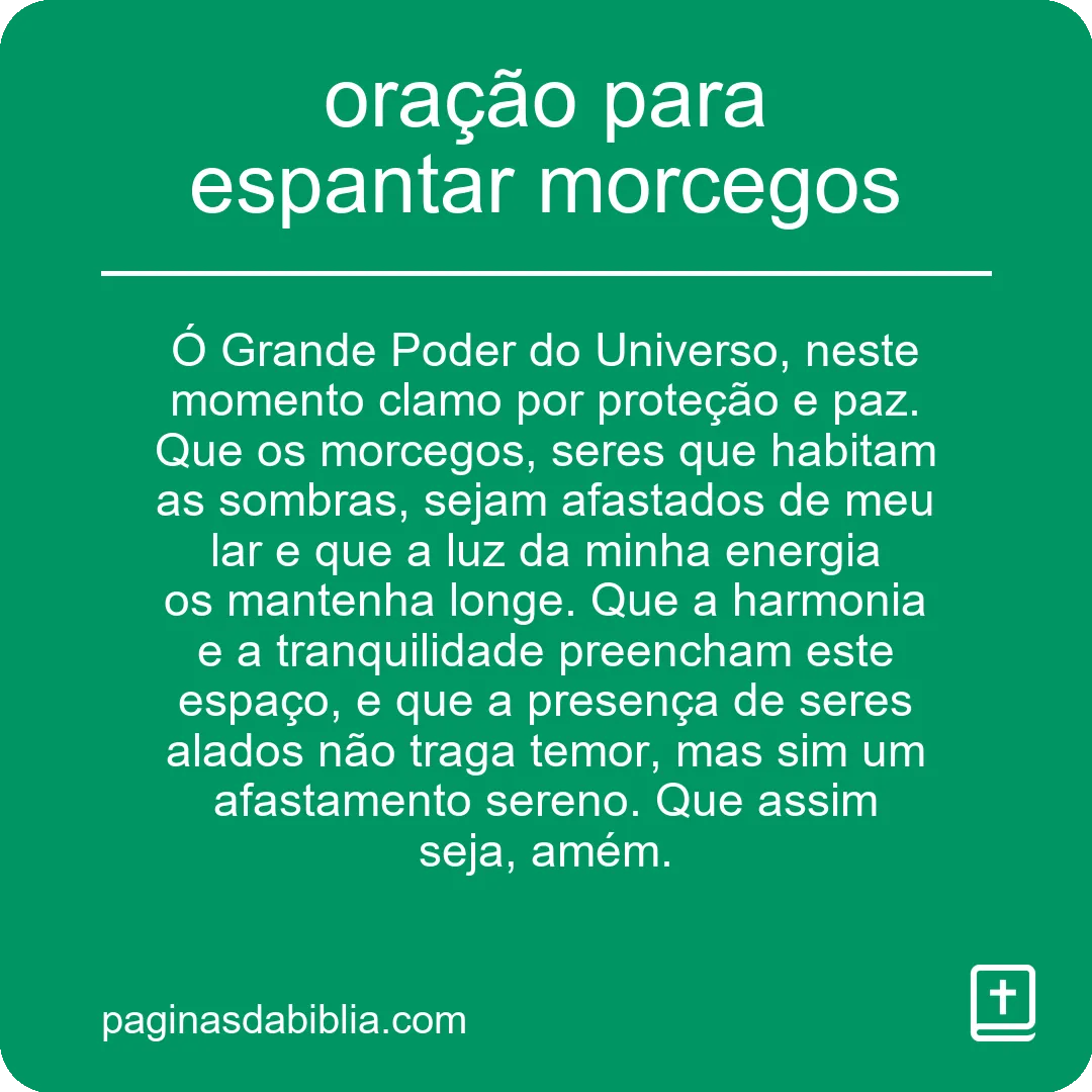 oração para espantar morcegos