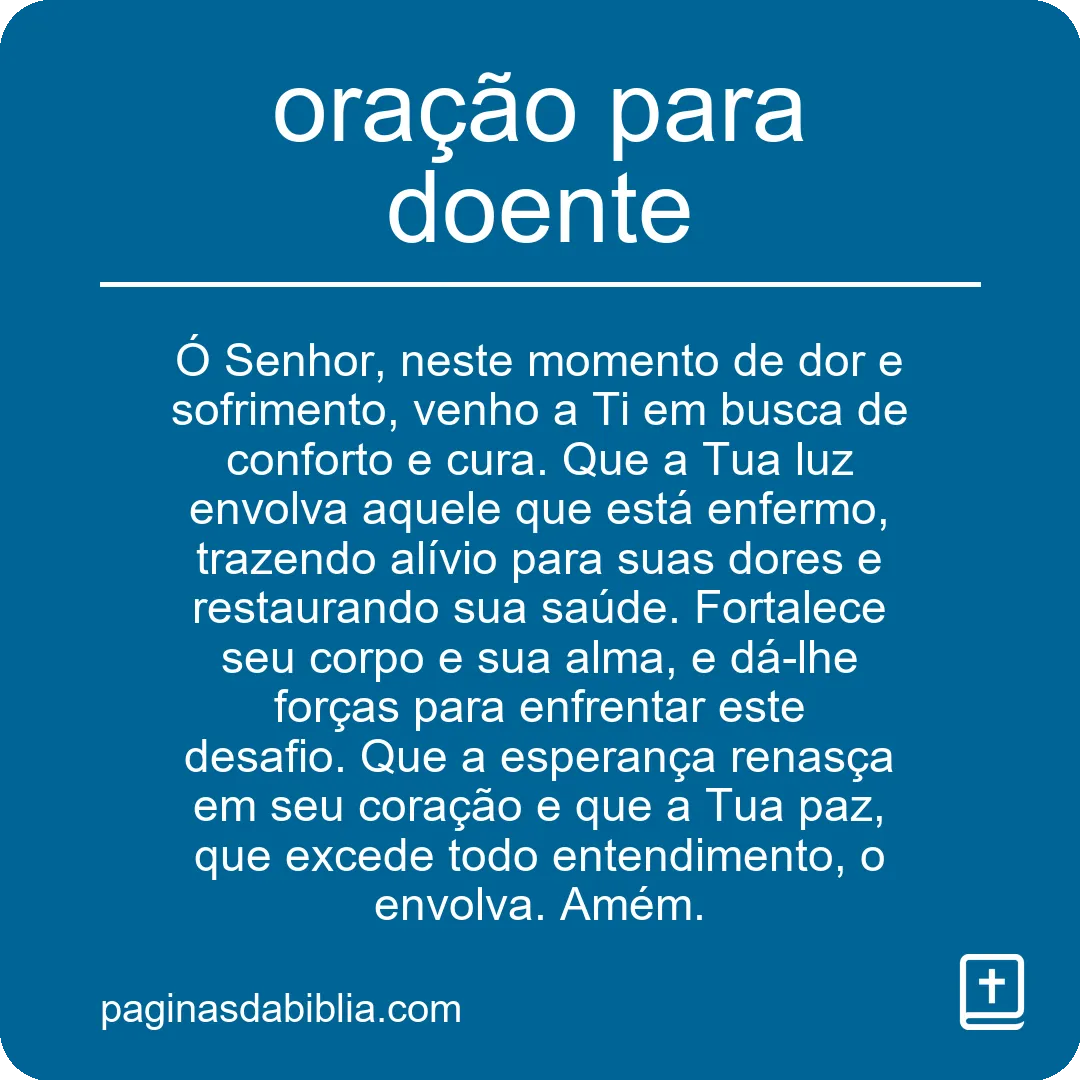 oração para doente