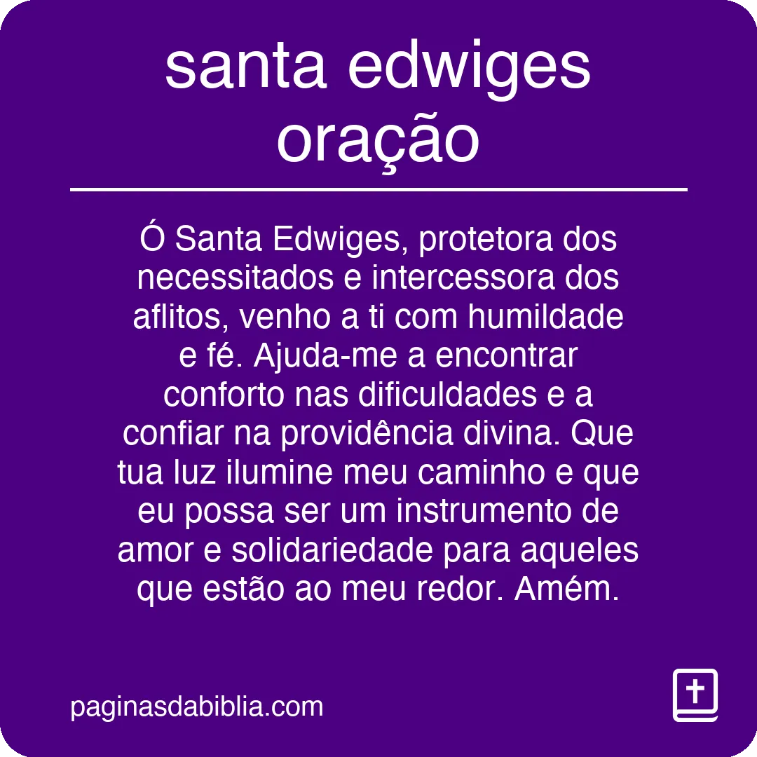 santa edwiges oração