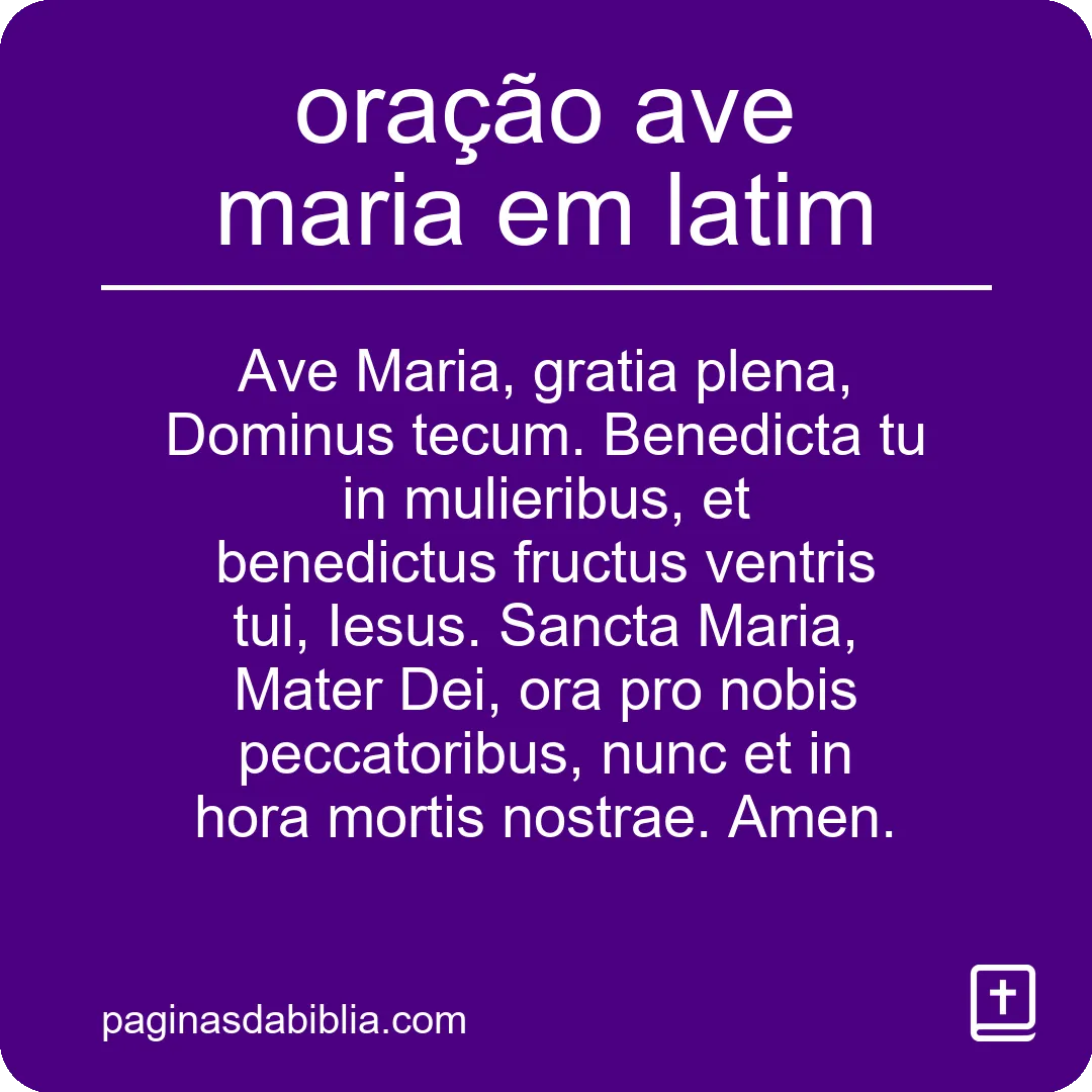 oração ave maria em latim