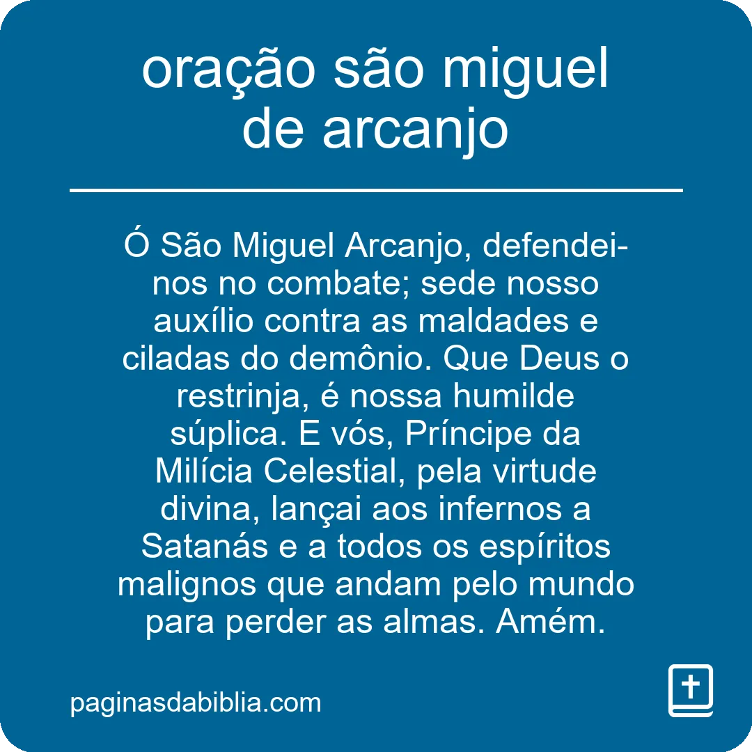 oração são miguel de arcanjo