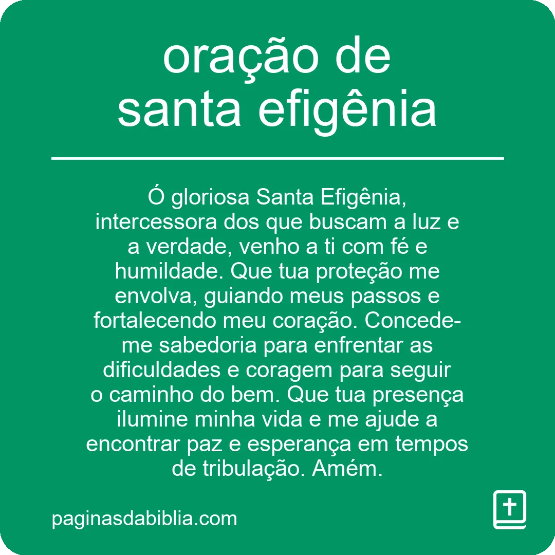 oração de santa efigênia