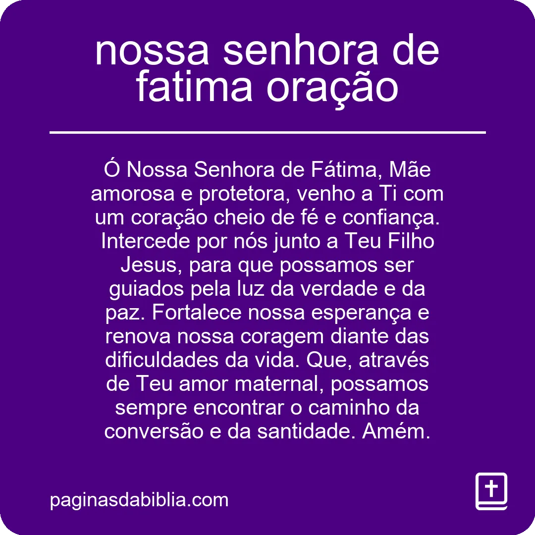 nossa senhora de fatima oração