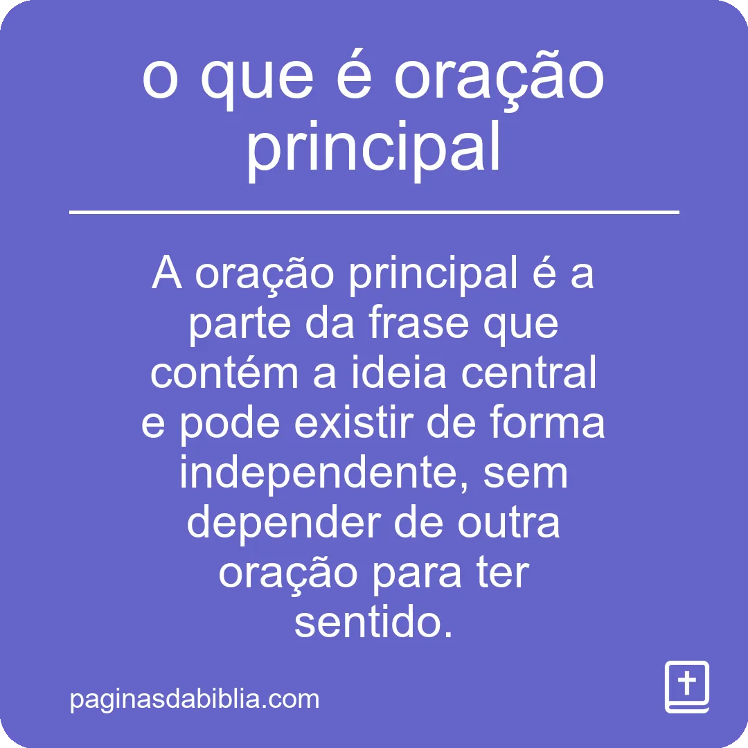 o que é oração principal