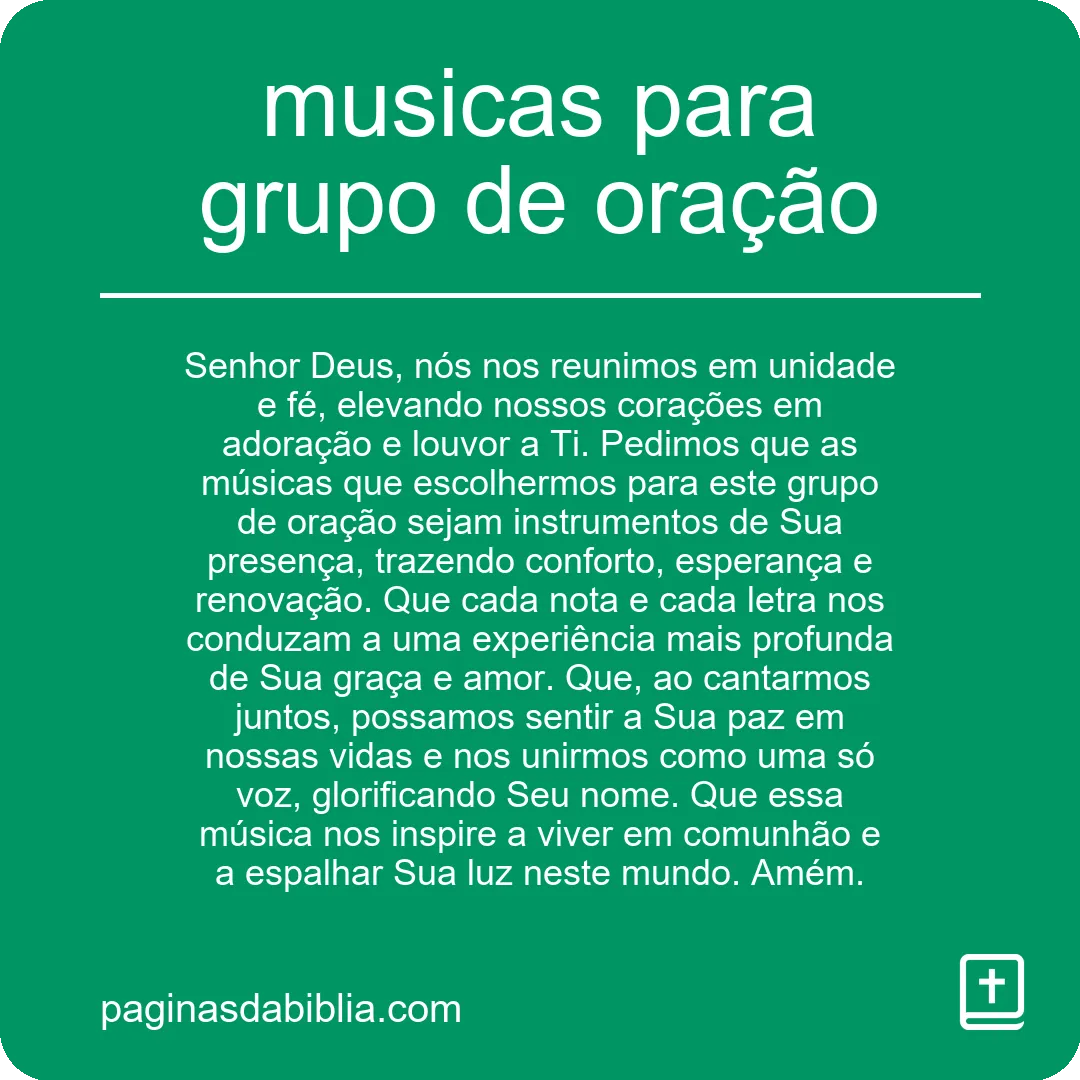 musicas para grupo de oração