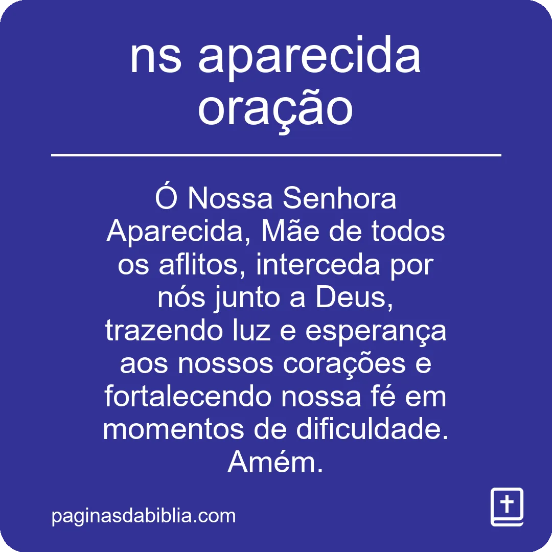 ns aparecida oração