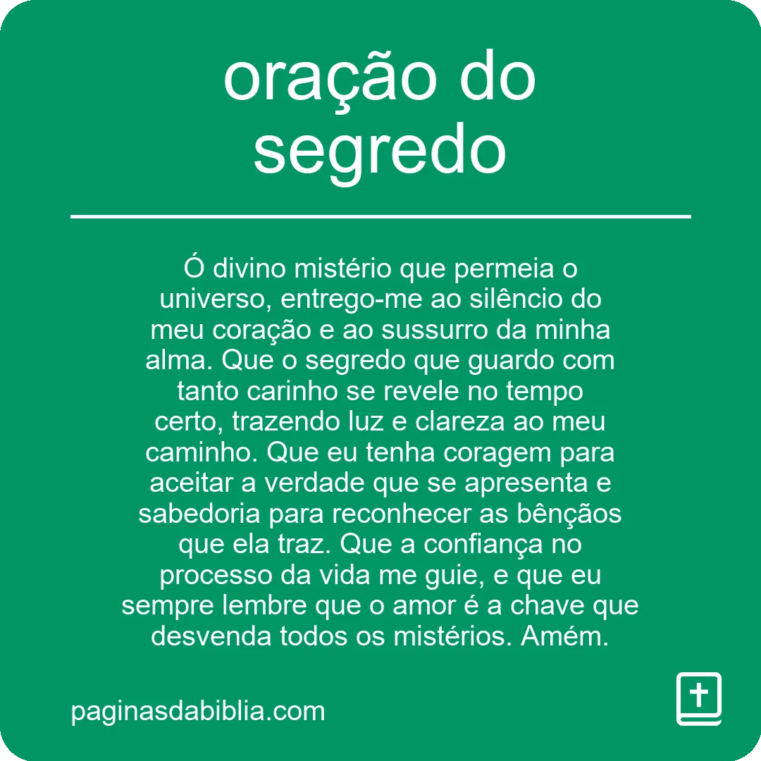 oração do segredo