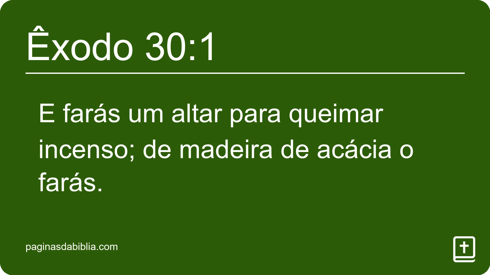 Êxodo 30:1