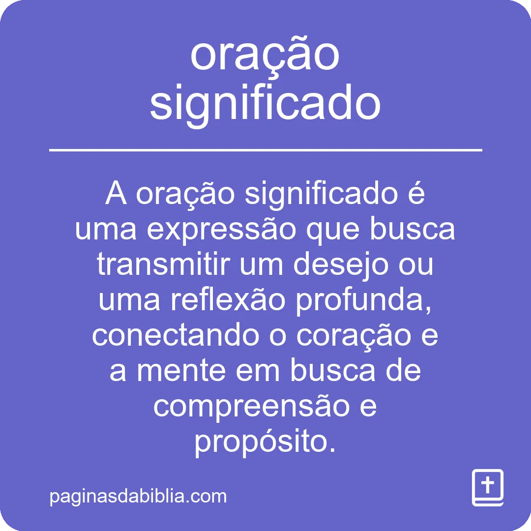 oração significado