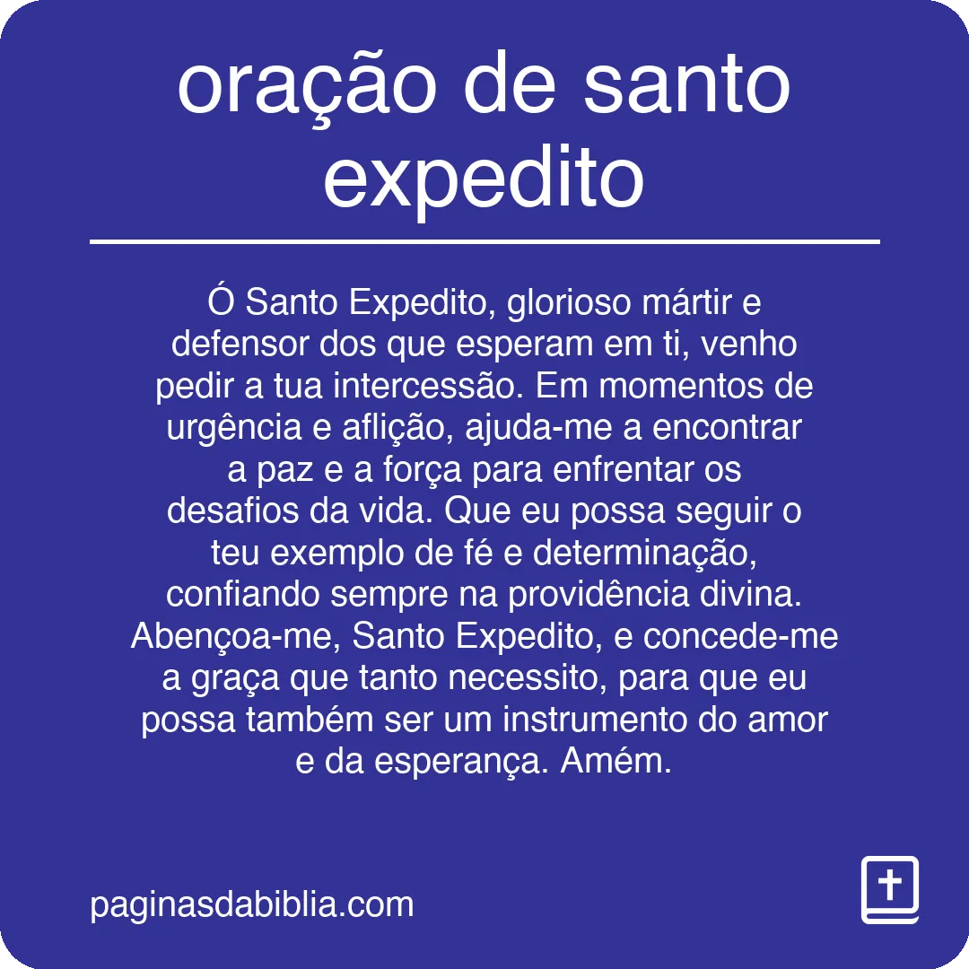 oração de santo expedito