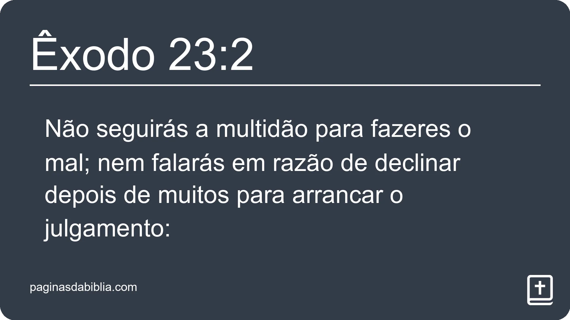 Êxodo 23:2